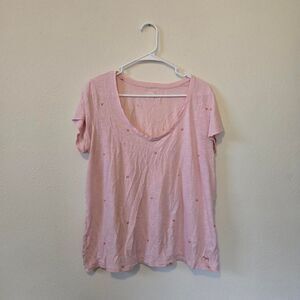 Women's Victoria's Secret Pink Heart Printed Relax Fit Shirt Medium